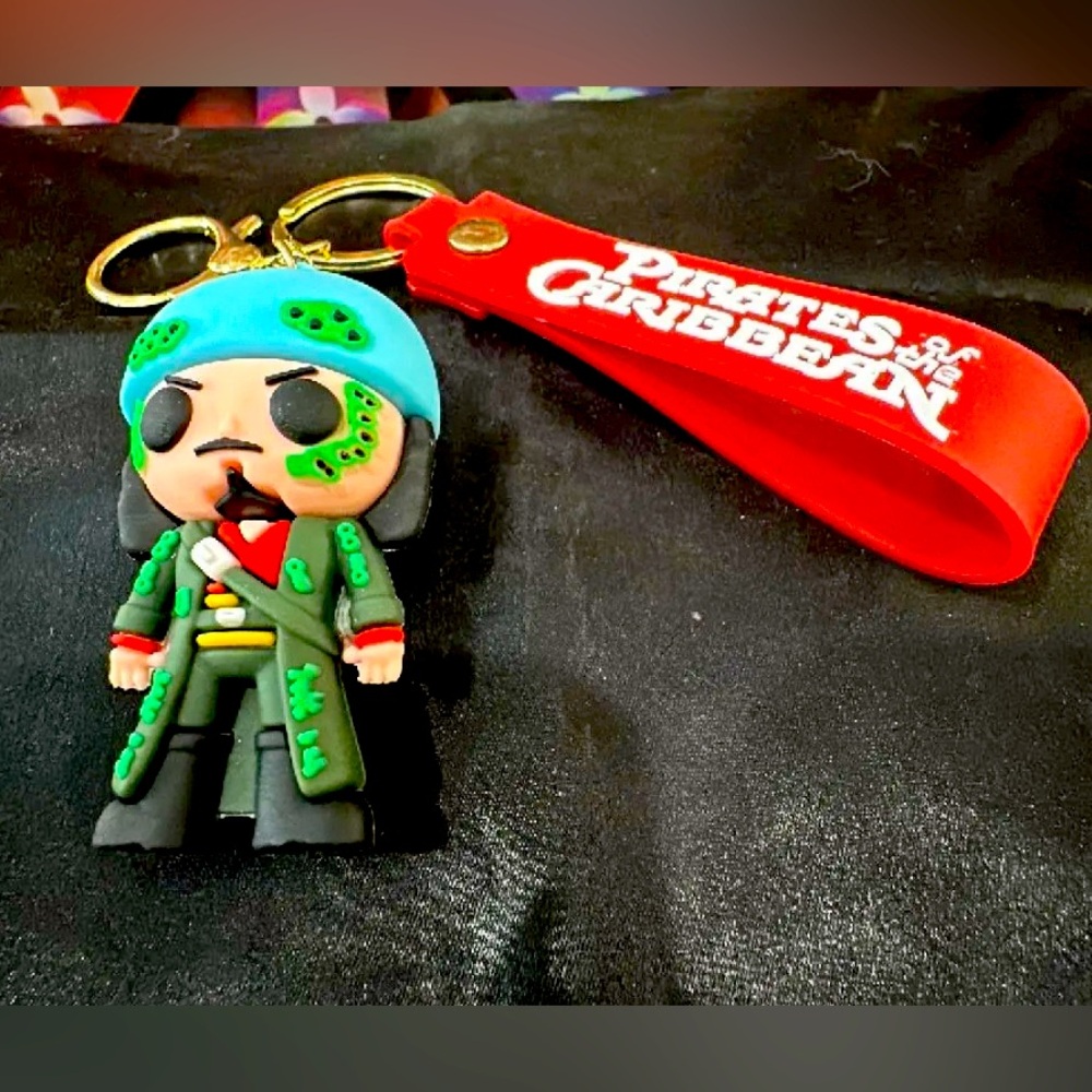 Disney Pirates of the Caribbean Jack sparrow silicone keychain green
